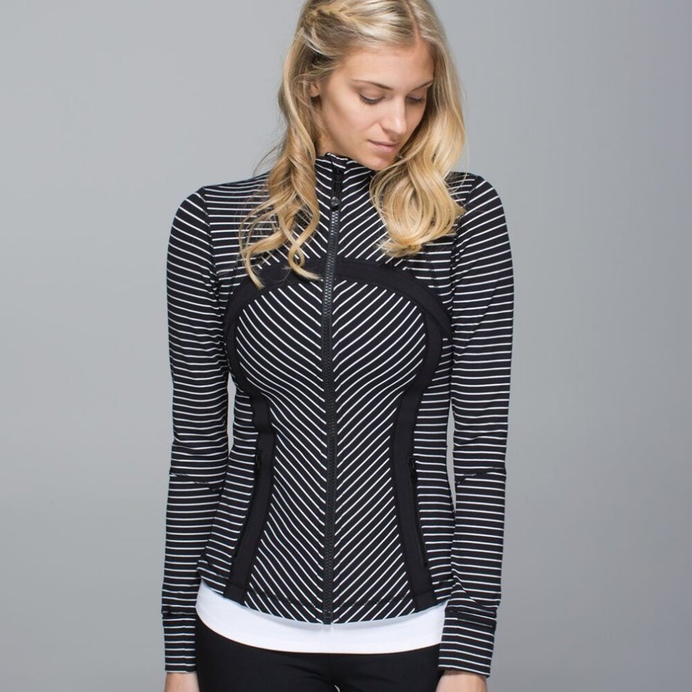Lululemon Define Jacket Parallel Stripe Black Whi… - image 1